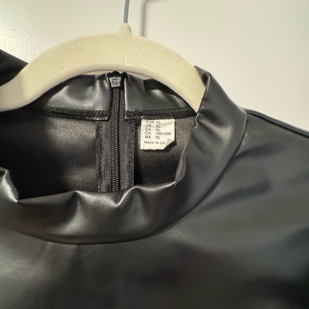 Black Faux Leather Mini Dress